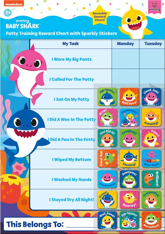 Wholesalers of Baby Shark Potty Training Reward Chart With Stickers toys