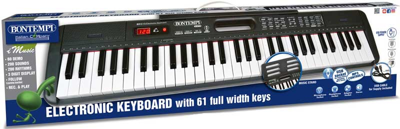 Wholesalers of Bontempi Digital Keyboard With 61 Full Width Keys + Music St toys