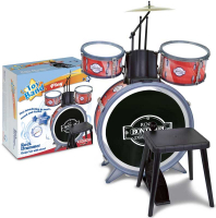 Wholesalers of Bontempi Drum Set 4 Pcs With Stool - Black Bass Drum 385mm toys image