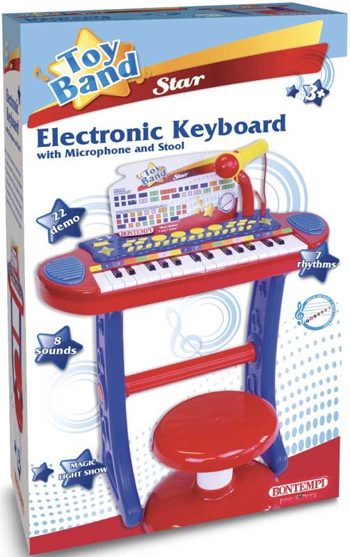Wholesalers of Bontempi Electronic Keyboard With Microphone And Stool toys