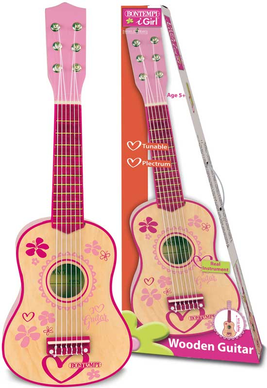 Wholesalers of Bontempi Wooden Guitar 55 Cm I Girl toys