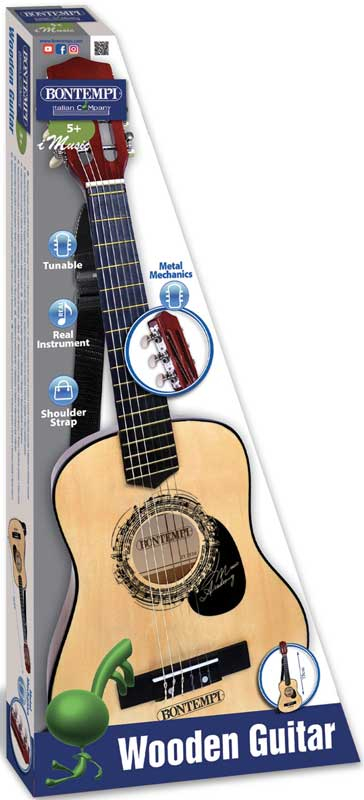 Wholesalers of Bontempi Wooden Guitar 75 Cm With Shoulder Strap toys