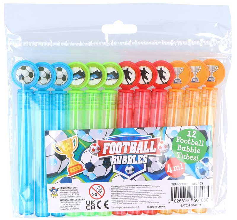 Wholesalers of Bubble Party Tube 4ml 10.5cm Football 4 Cols toys