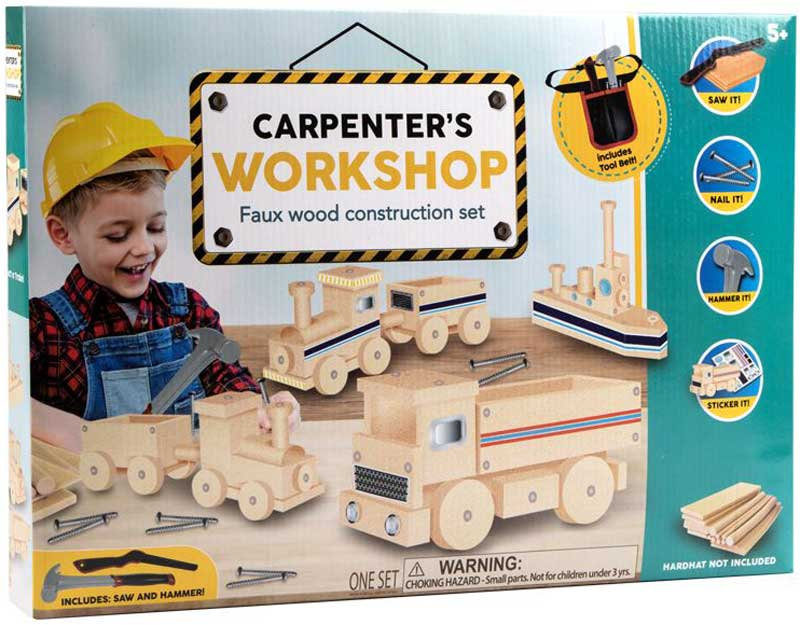 Wholesalers of Carpenters Workshop - Faux Wood Construction Kit toys