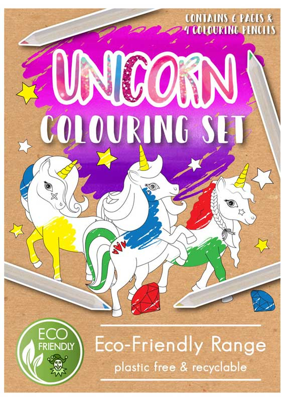 Wholesalers of Colouring Set Eco-friendly Unicorn A6 14 X 10 Cm toys