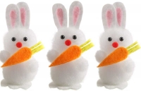 Wholesalers of Easter Bunnies White With Carrot 6cm Pk3 toys image 2