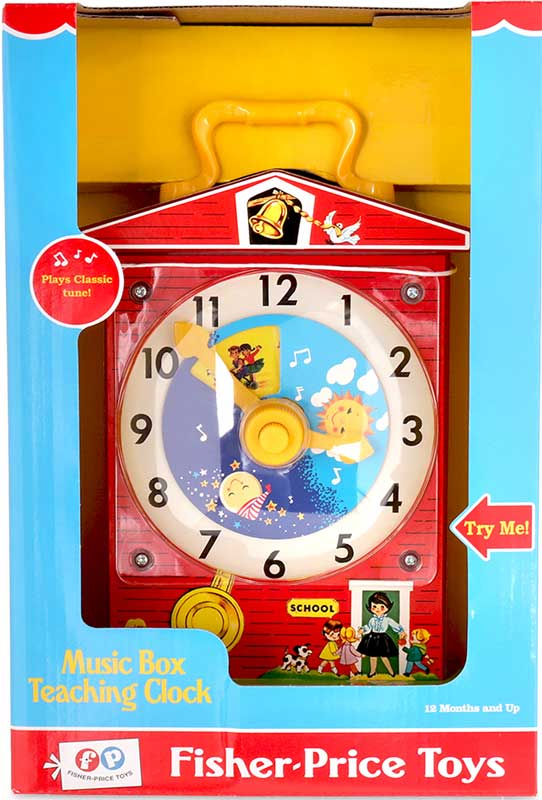 Fisher Price Retro Toys 01698 Music Box Teaching Clock For ~Ages 12 Months 