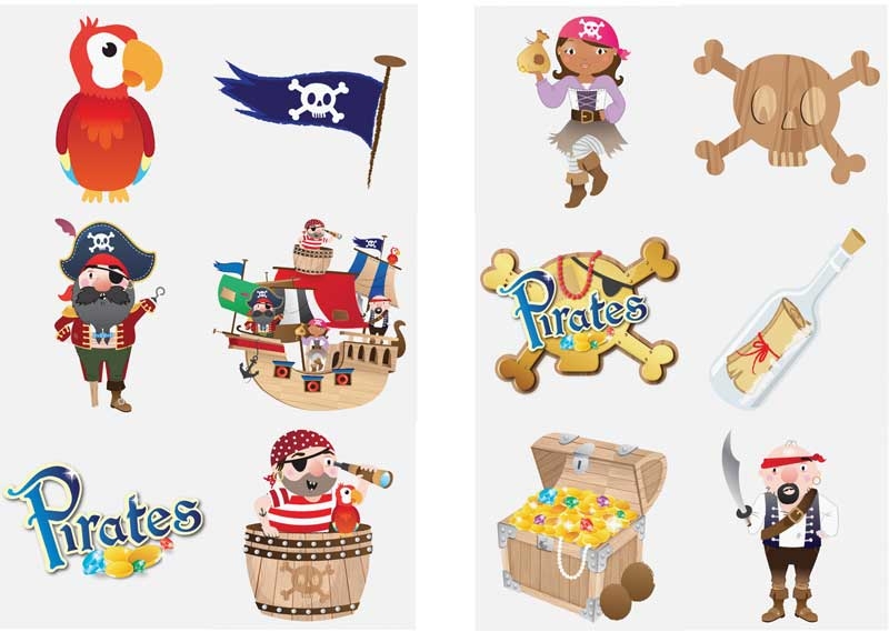 Wholesalers of Fun Tattoos - Pirates toys