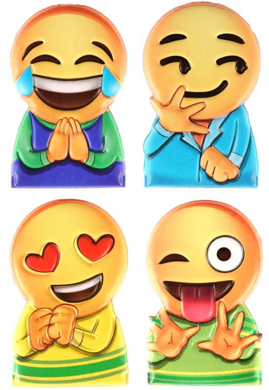5 x EMOJI SMILEY FACE FINGER PUPPETS BOYS GIRLS TOY BIRTHDAY PARTY BAG FILLERS 