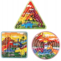 Wholesalers of Fun Toys Puzzle Maze Dinosaur 3 Assorted Shapes toys image