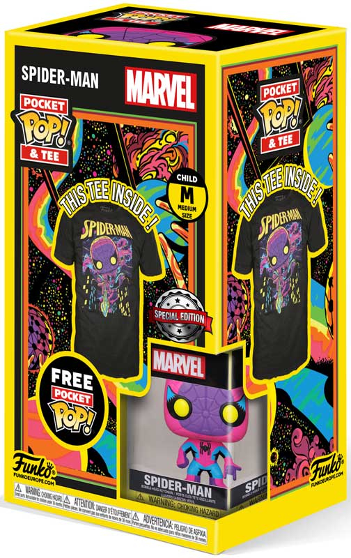 Wholesalers of Funko Pocket Pop! & Tee: Blacklight - Spiderman - S toys