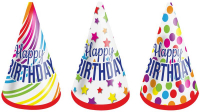 Wholesalers of Hat Cone Happy Birthday 16.5cm 6 Assorted Cols toys image 3
