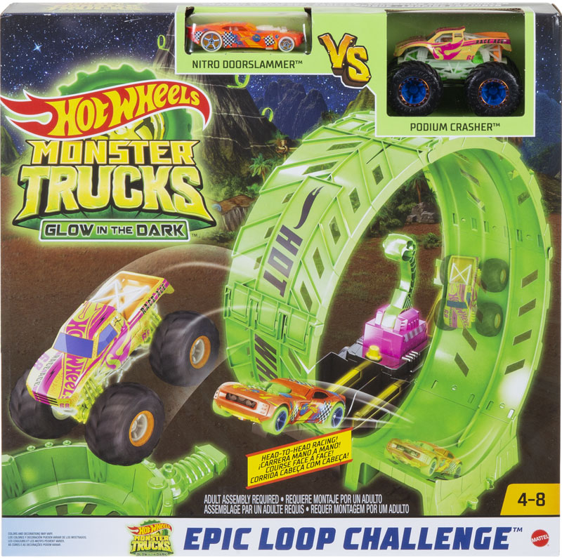 Wholesalers of Hot Wheels Monster Trucks Glow-in-the Dark Epic Loop Challen toys