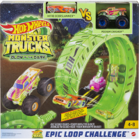 Wholesalers of Hot Wheels Monster Trucks Glow-in-the Dark Epic Loop Challen toys Tmb