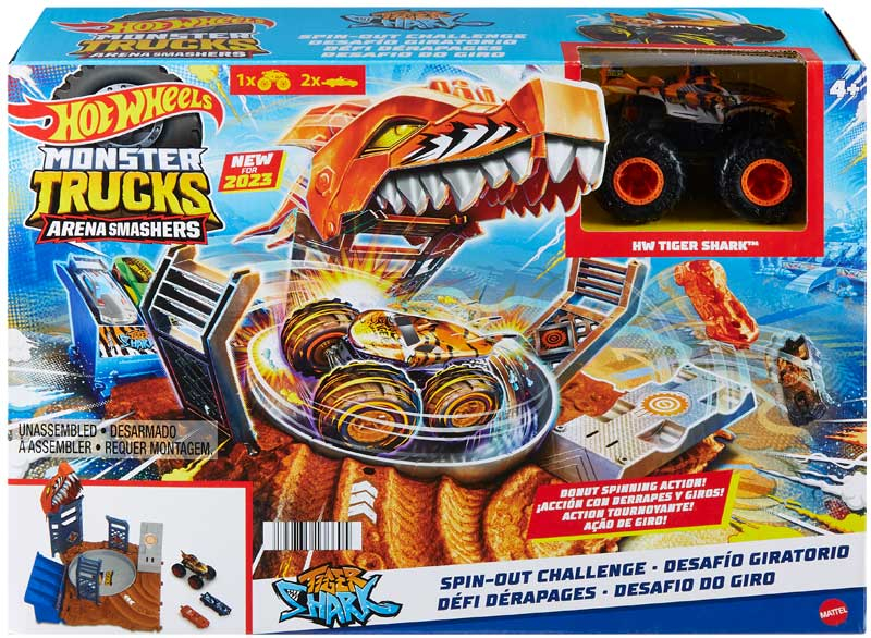 Wholesalers of Hot Wheels Monster Trucks Tiger Shark Spin Out toys