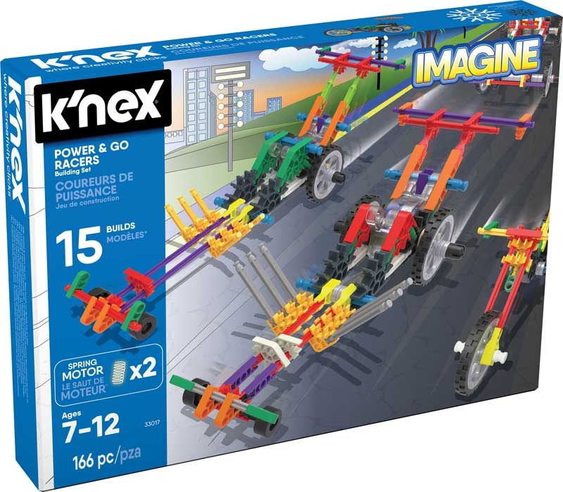 K 'NEX imaginer pouvoir & Go Racers Building Set avec ressort auto 166 Pièces-Neuf 