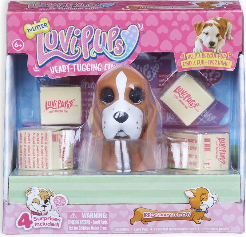 LUVIPUPS asst B IRRESISTIBLY STRETCHY PUPPIES SET OF 4 