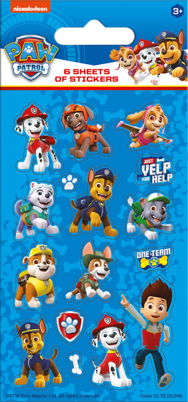 Wholesalers of Paw Patrol Blue Party - 6 Sheets Stickers toys