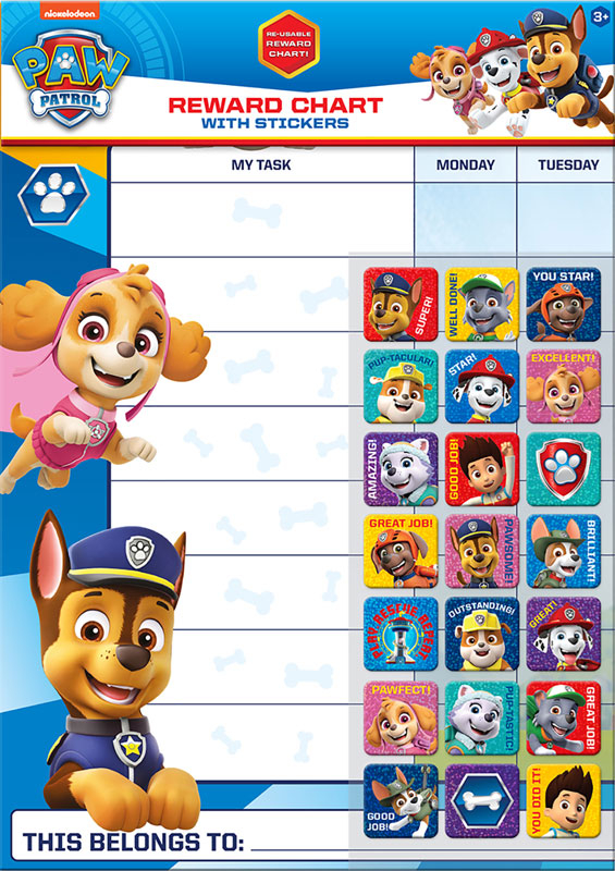 Wholesalers of Paw Patrol Reward Chart And Stickers toys
