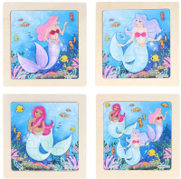 Wholesalers of Puzzle Wooden Mermaids 11 Cm 4 Assorted toys image 2