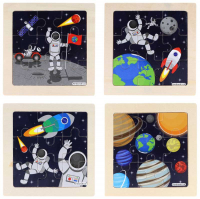 Wholesalers of Puzzle Wooden Space 11 Cm 4 Assorted toys image 2