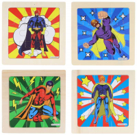 Wholesalers of Puzzle Wooden Super Hero 11 Cm 4 Assorted toys image 2