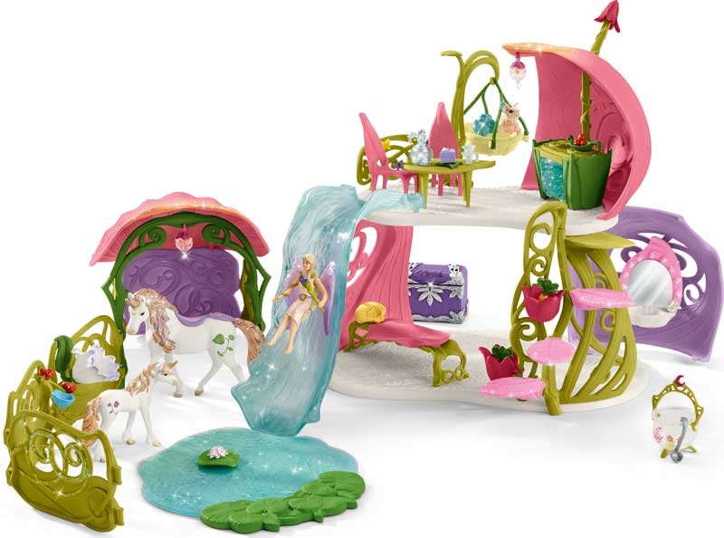 Wholesalers of Schleich Glittering Flower House With Unicorns toys