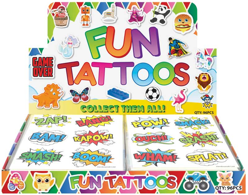 Wholesalers of Tattoos Mini 4cm Comic Assorted toys