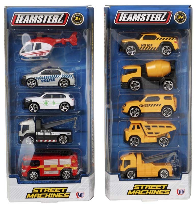 Teamsterz Street Machines 5 pc Die-Cast Cars Vehicles Transport Various Colours